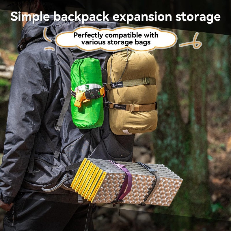 HIKEMAN 4 Pcs Tactical Molle System Backpack Straps and Buckles Set -Adjustable 19.49" Pack Attachment Strap Accessories - Image 2